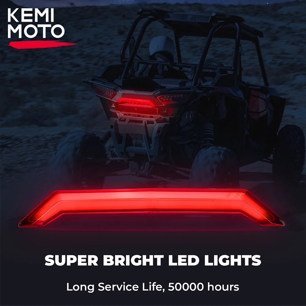 KEMIMOTO UTV Trunk Center Led Tail Brake Light Compatible with Polaris RZR XP XP4 1000 4 S XC 900 2014 2015 2016 2017