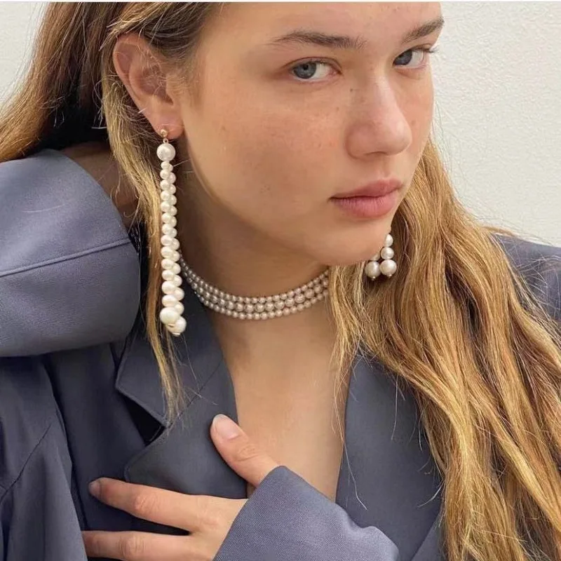 

Long Pearl Earrings Drop Earrings Statement Earrings for Women Jewelry
