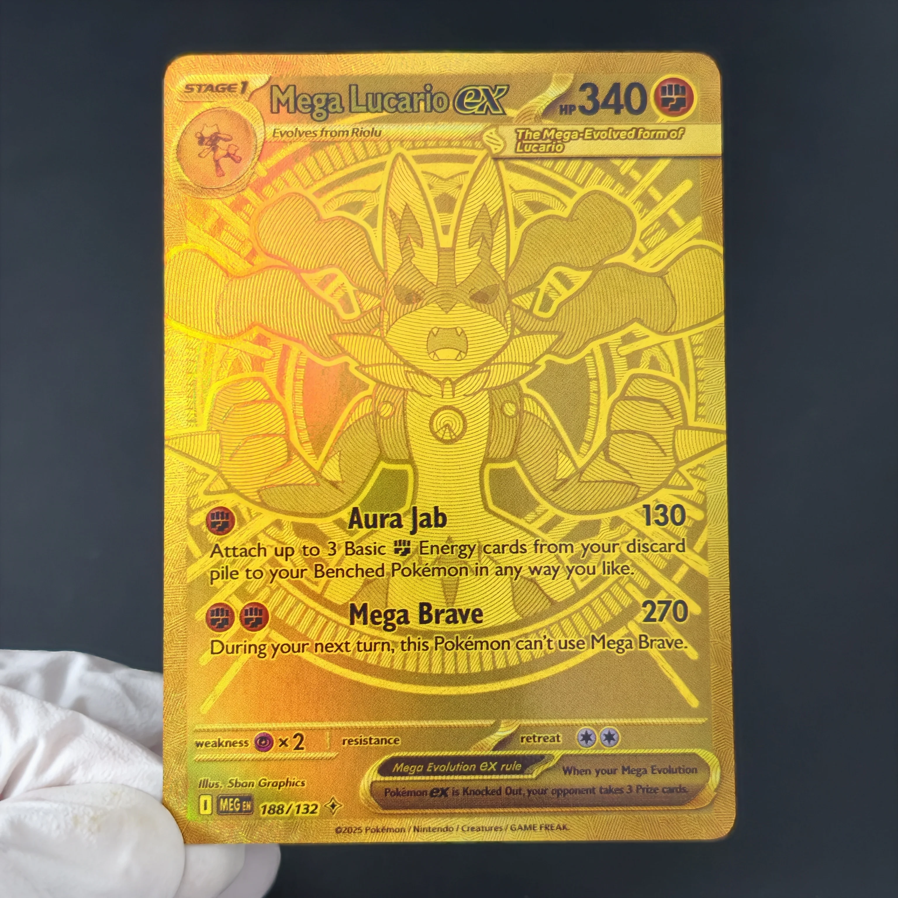 Фото Коллекционные карты Pokemon Mega Evolution Gold Secret Rare & Full Art Holo ex, 6 шт., Gold Mega Charizard X, Mega Charizard X Proxy TCG №3