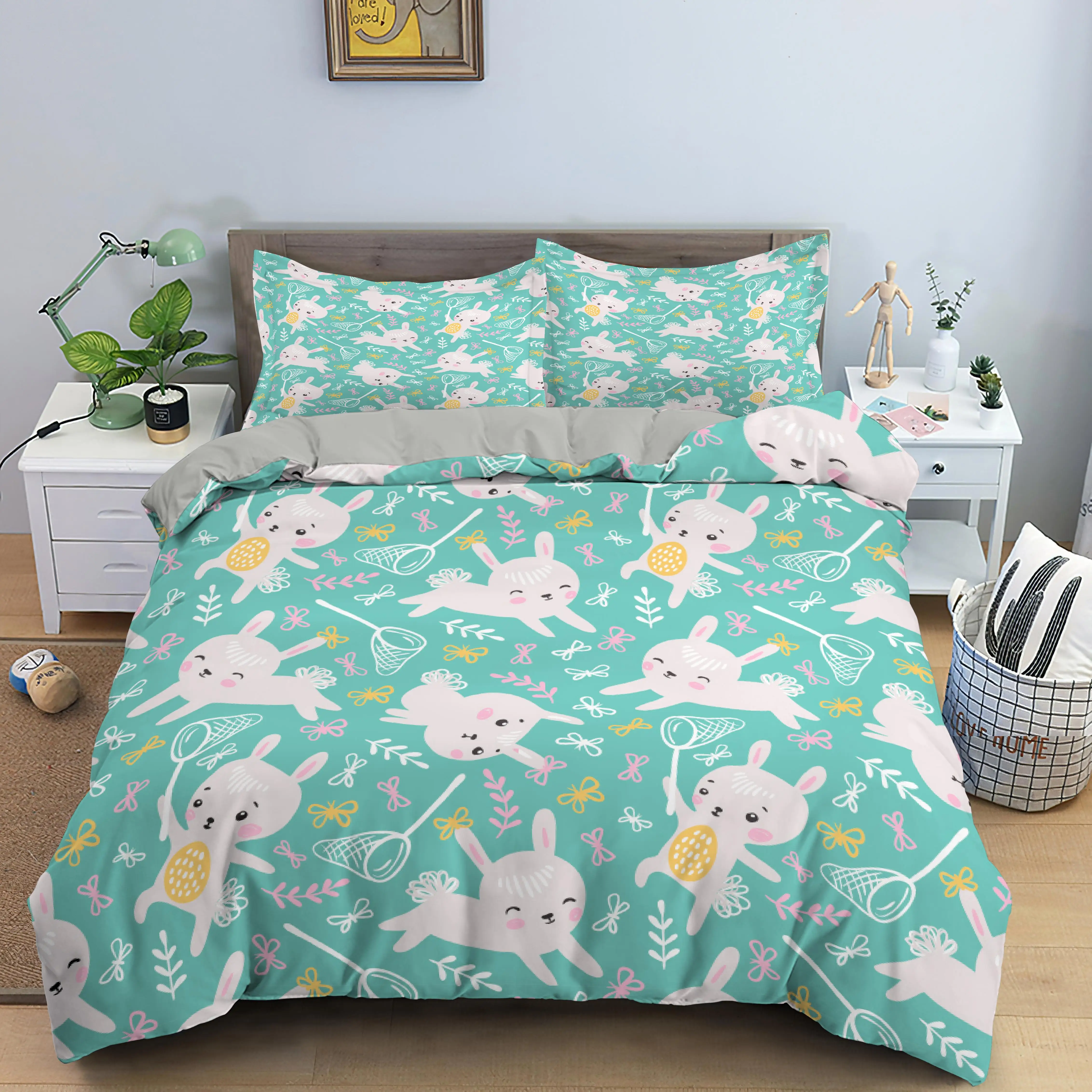 

European Floral Flower Style Bedding Sets King Size 3D Duvet Cover Set Quilt Cover Polyester Comforter Cover With Pillowcase