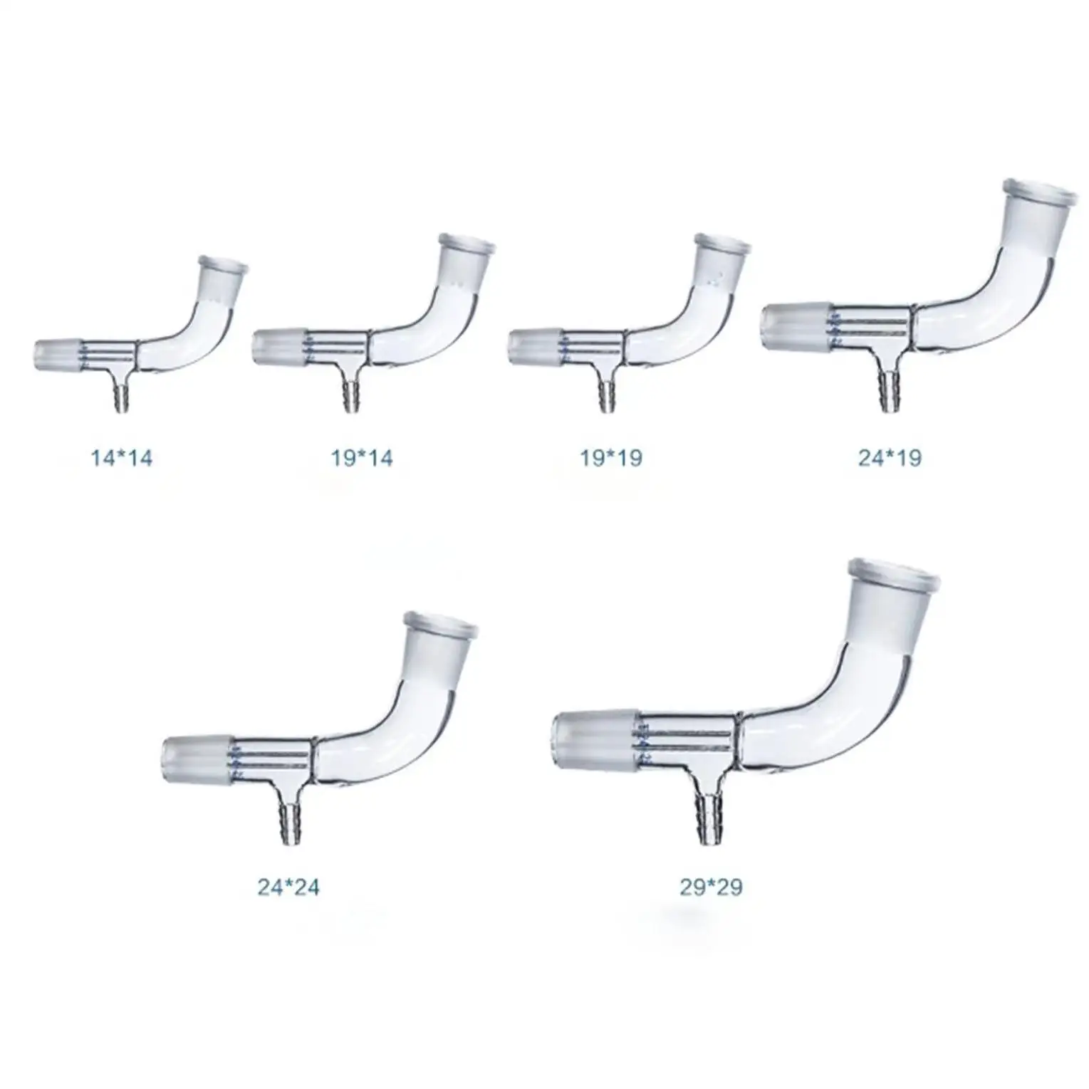 

#10 #12 #14 #19 #24 #29 Joints GG-17 Glass Vacuum Receiver Adapter 105 Bend