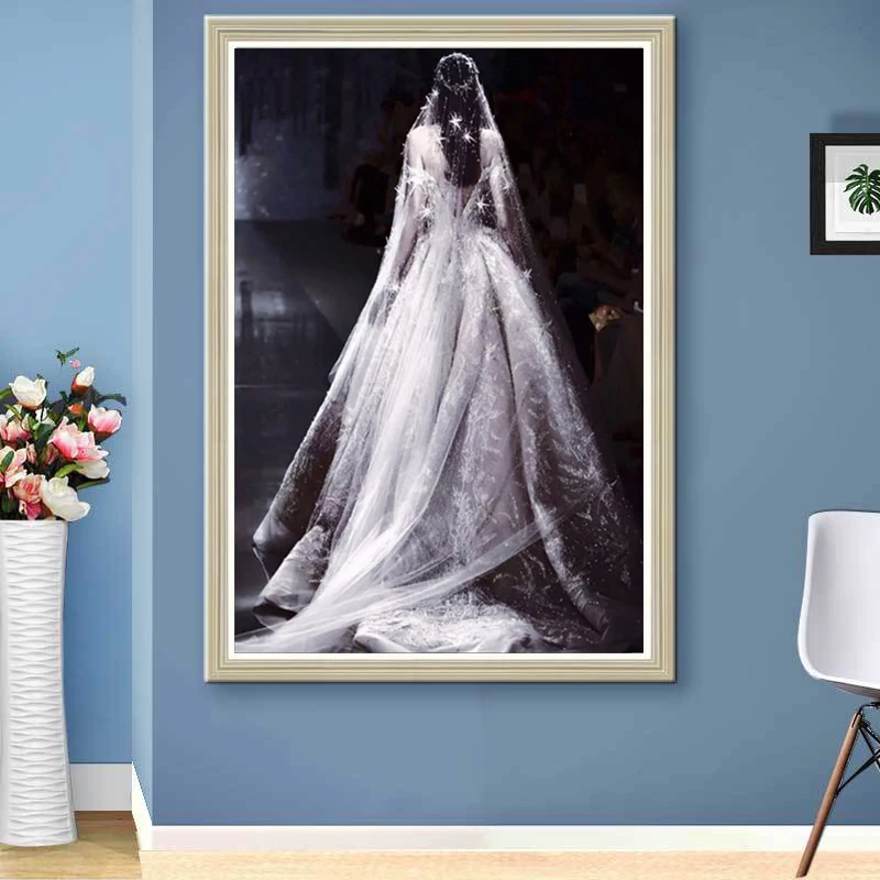 

5D Diamond Painting Wedding dress Full Diamond Art Embroidery Large Living Room Office Home Decor Diy Diamond Cross Stitch Kits