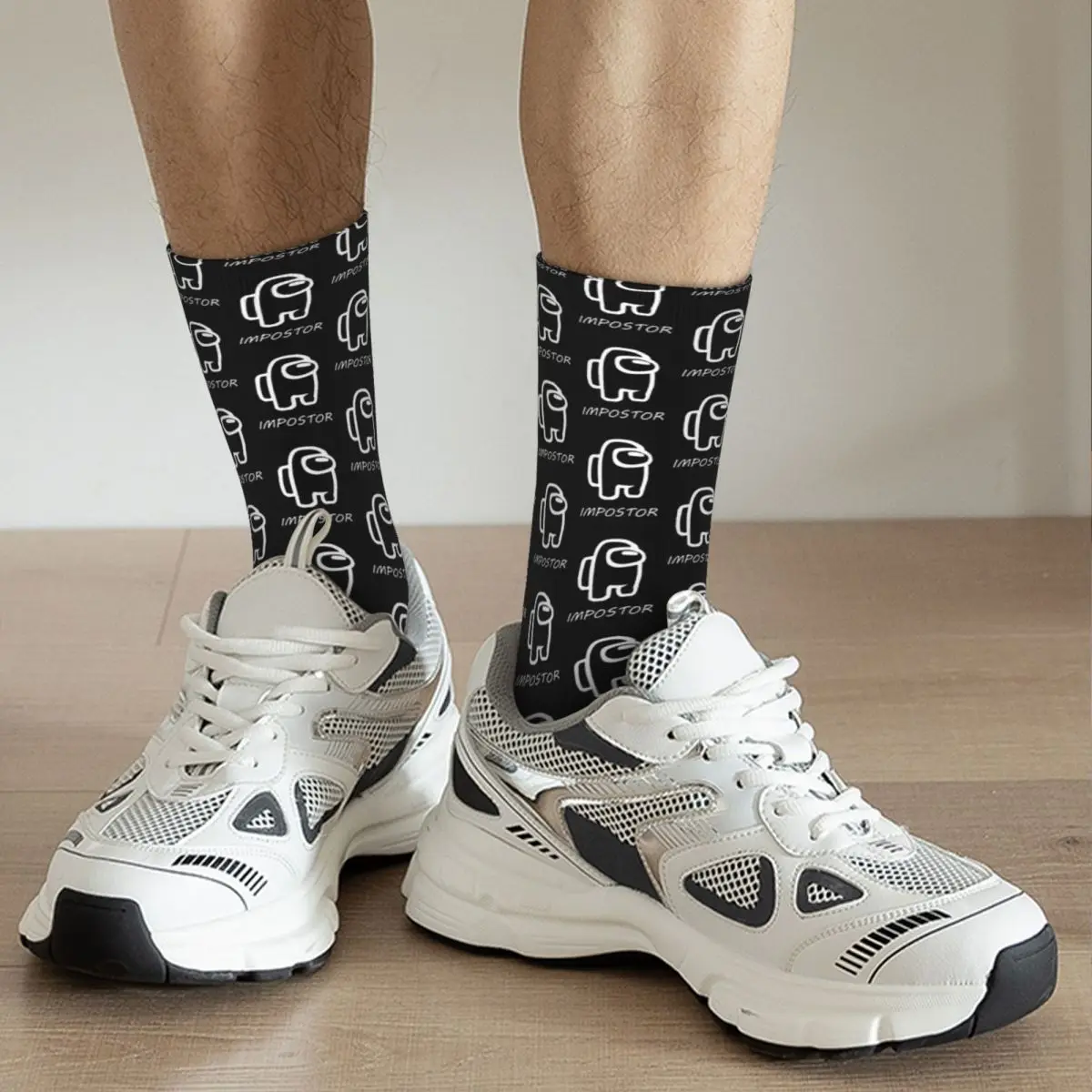 Funny Happy Men's compression Socks Impostor Retro Harajuku Among Us Street Style Novelty Casual Crew Crazy Sock Gift Printed