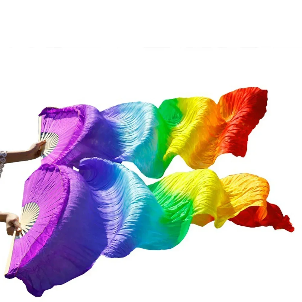 1 пара фанаты для танца живота ручной работы 100% шелк фиолетовый + королевский