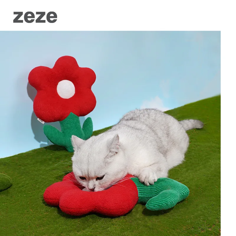 

Zeze Cat Toys Built-in Catnip Flower Garden Tools Washable Interactive Cat Toy Cat Pillow Cat Accessories Cat Supplies