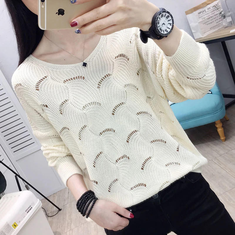 

Sexy Sweater Women Fall Soft Cotton Loose V-neck Knitted Hot Tide Thin Winter Korean Casual Simple Chic Tops Fashion Pullovers