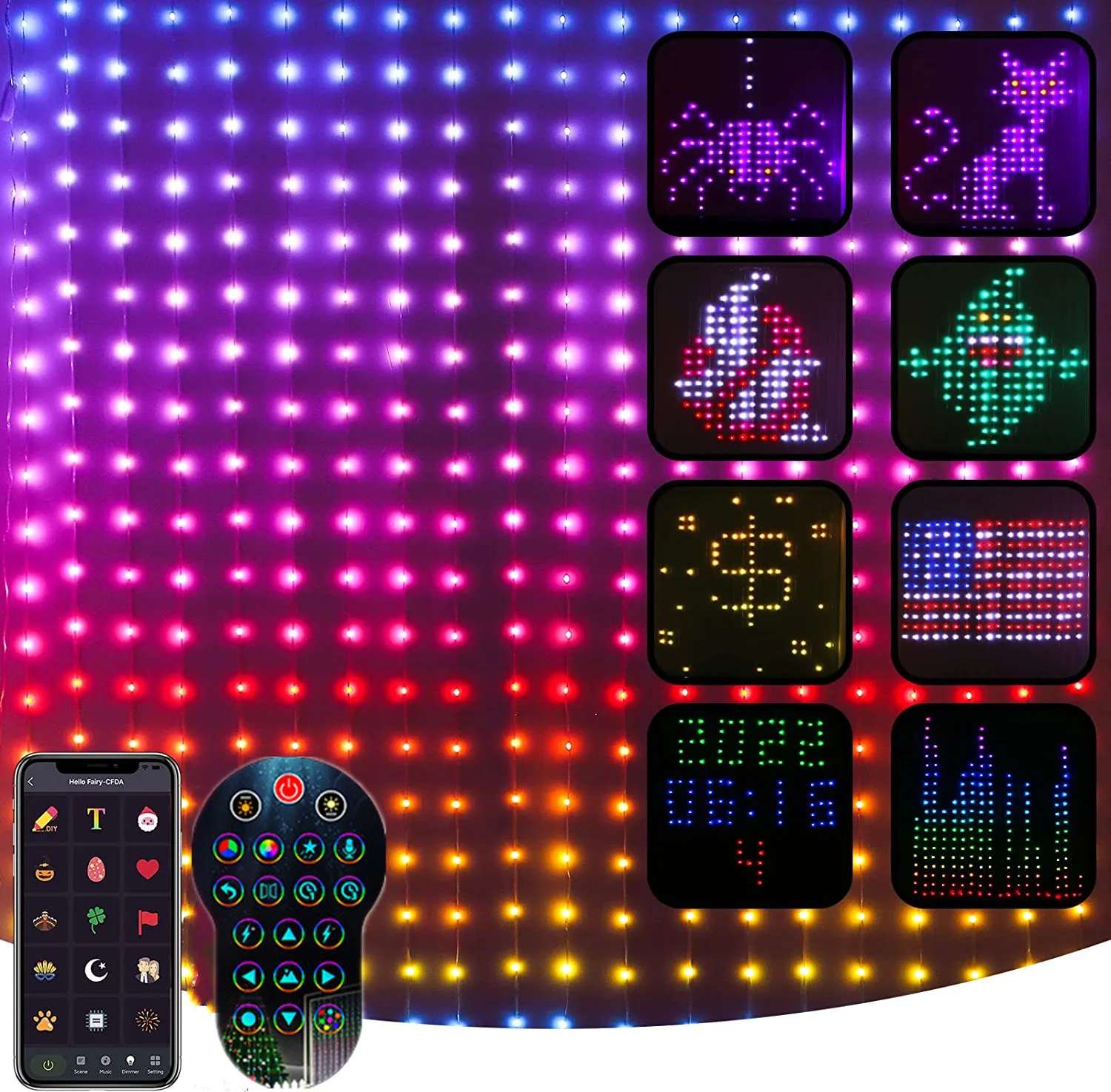 Smart LED String Light RGB Christmas Decoration App Control DIY Garland Fairy Curtain Lights For Bedroom Wedding Navidad Outdoor
