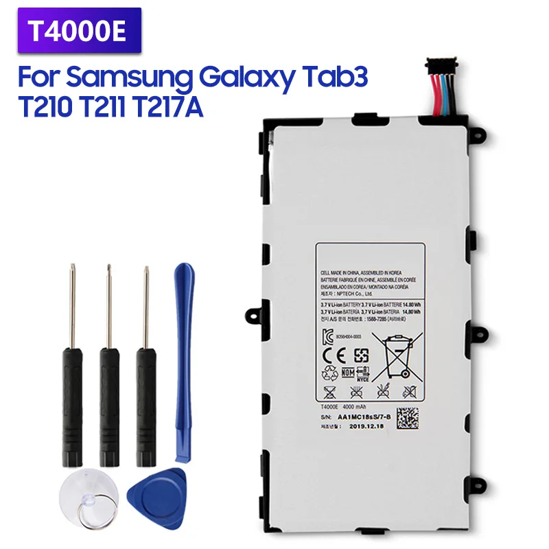 

Сменный аккумулятор T4000E для Samsung GALAXY Tab3 7,0, T2105, T217a, T210, T211, T4000U/C, аккумуляторная батарея для планшета 4000 мАч