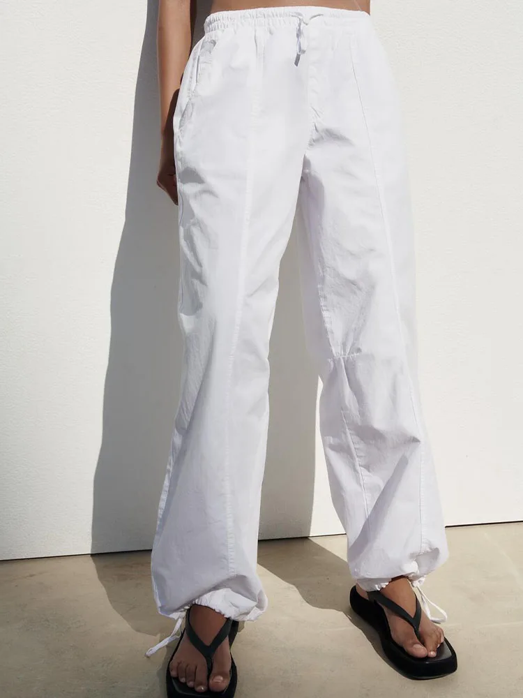 

Женские брюки, Новинка лета 2023, стильные универсальные повседневные рабочие брюки со средней талией и поясом, прямые брюки с зонтиком и эластичным поясом