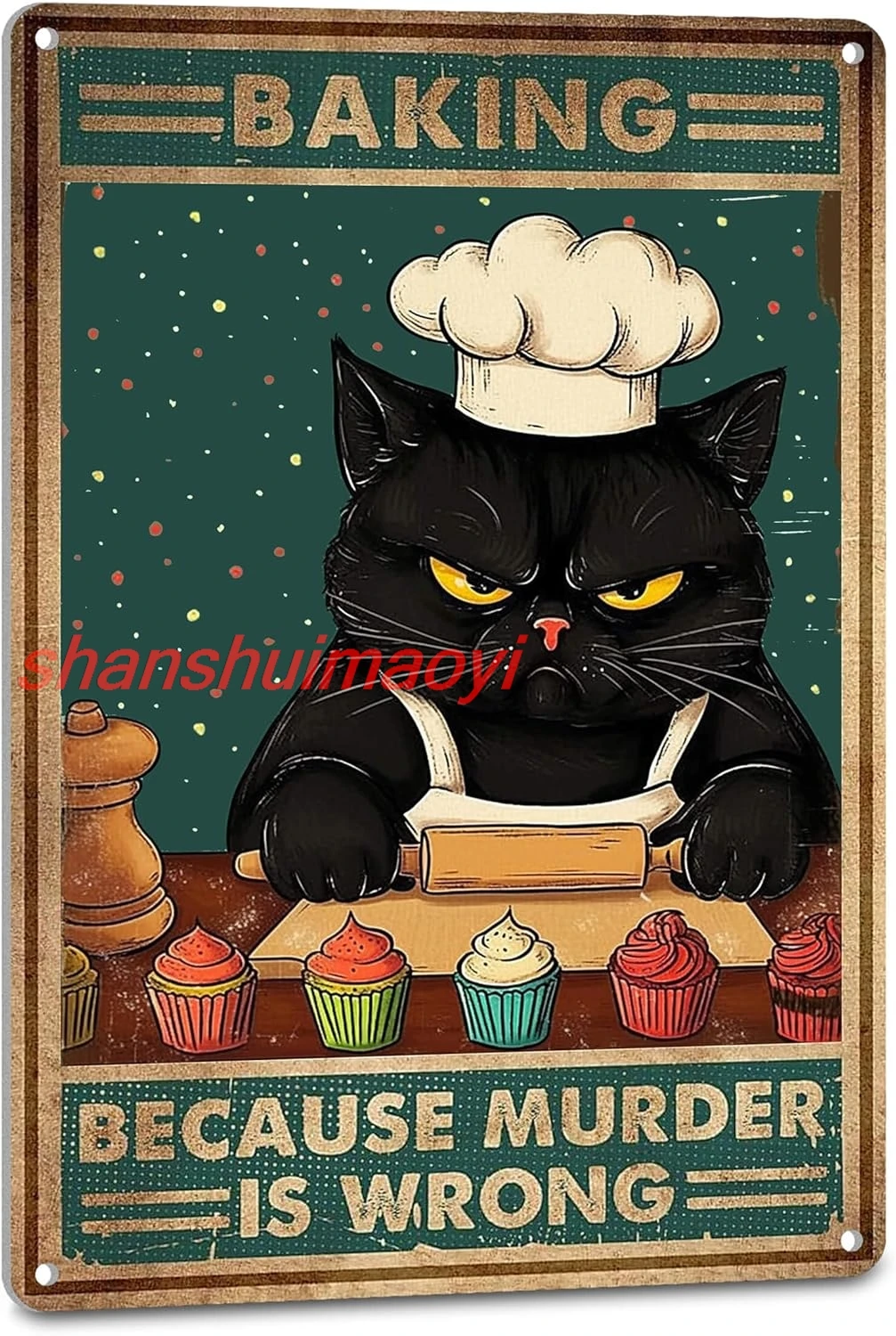 Жестяная вывеска &quotЧерный кот&quot