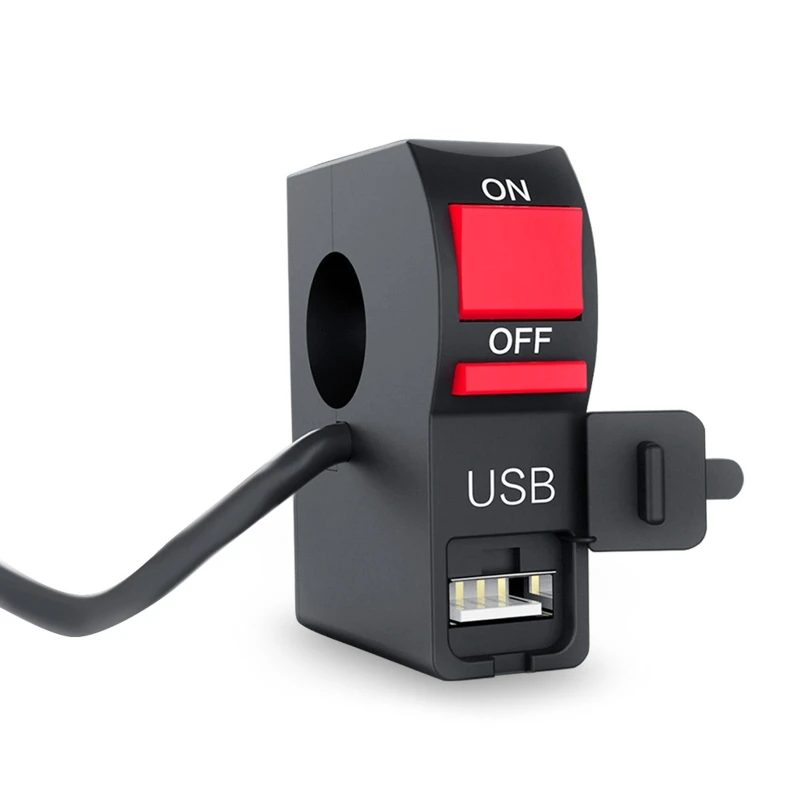 

Переключатель мотоциклетной фары 12 В индикатор крепление на руль с USB-зарядным устройством для телефона