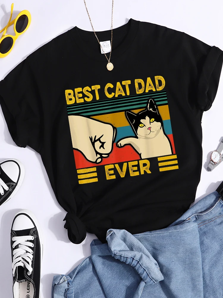

Футболка женская в стиле хип-хоп с надписью «Best Cat Dad»