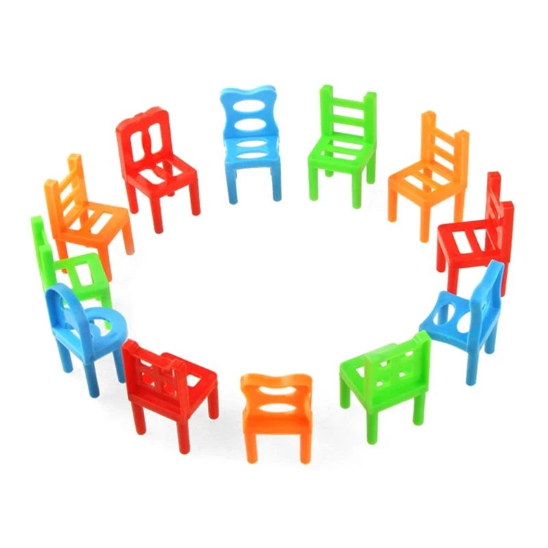 

Jenga Tower Block Stacking Toy Colorful Mini Chairs for Toddler Hand Ability G2AE