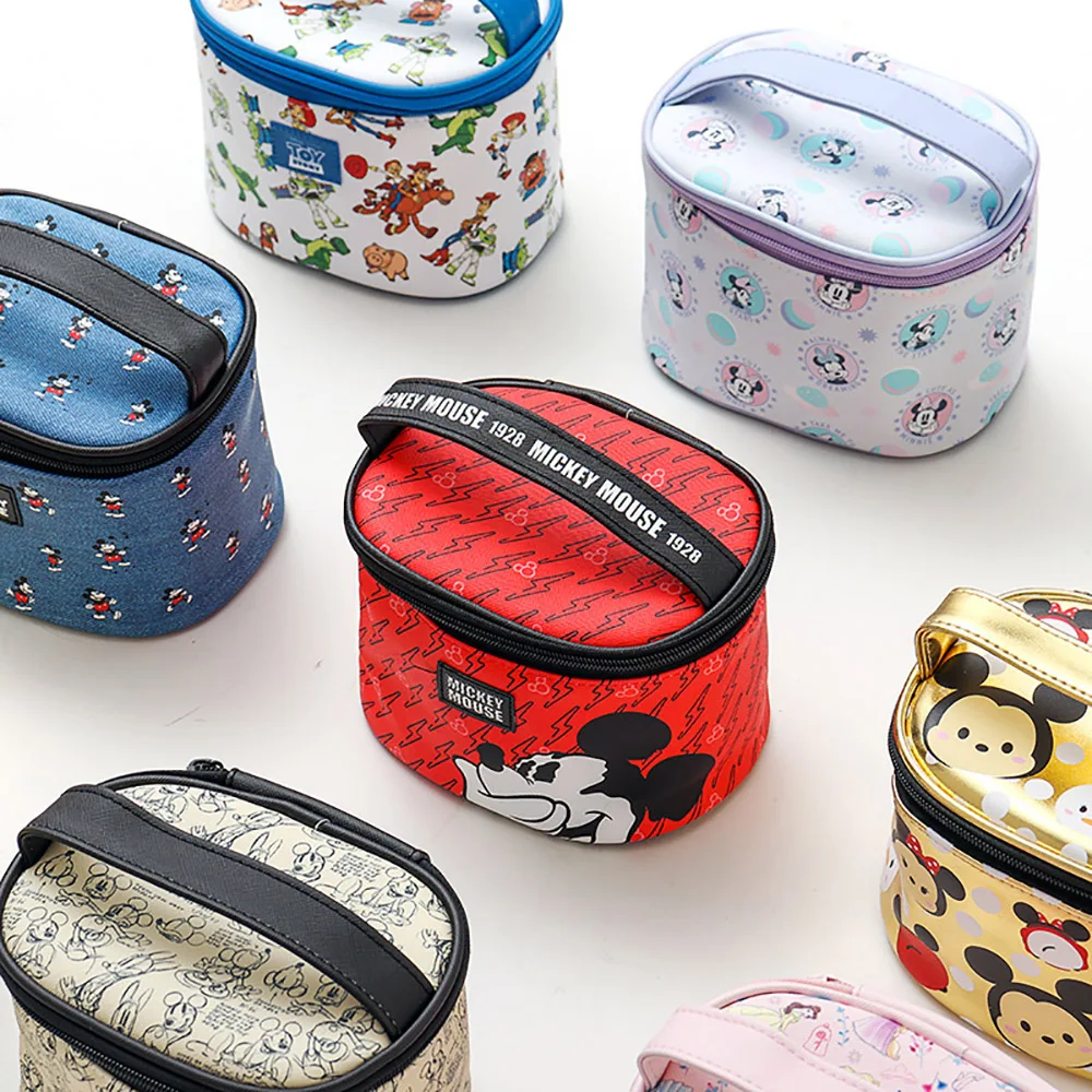 Disney Mickey Mouse Cosmetic Bag for Women Girl Portable Storage Makeup Bag Large Capacity Waterproof Purse Girlfriend Gift