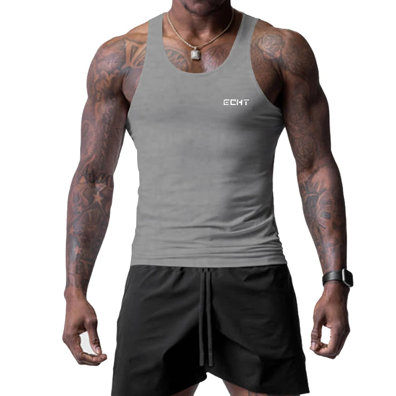 

2023 New Clothing Summer Single Item Men's Tank Top Shirt Fitness Equipment Fitness Men's Cotton Stringer Tanktop Tank Top
