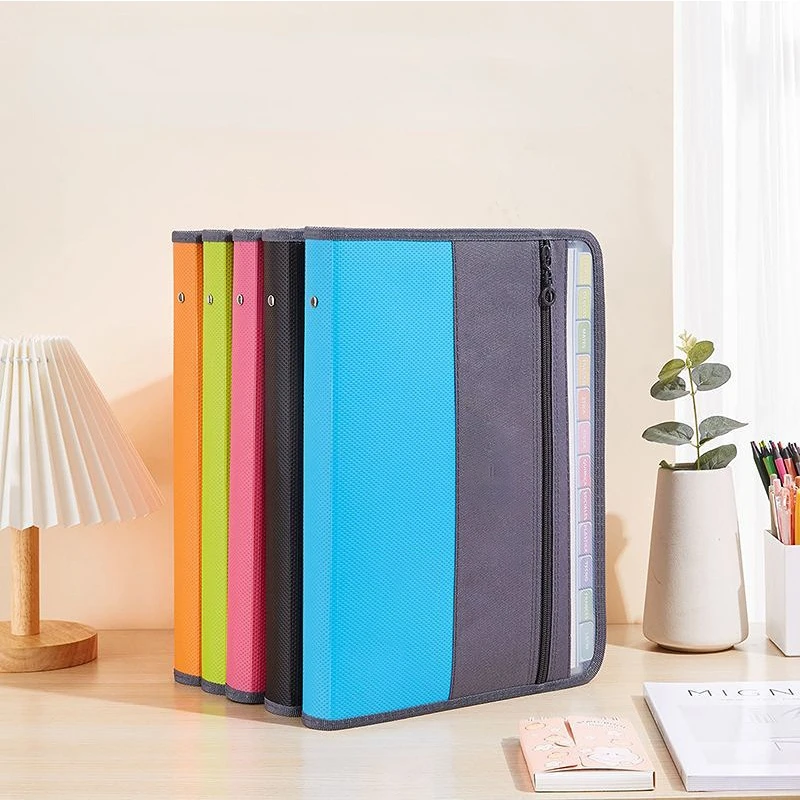 

A4 Multi-layer Organ Bag Zipper Information Briefcase Document File Folder Student Test Paper Holder Pack Y98A