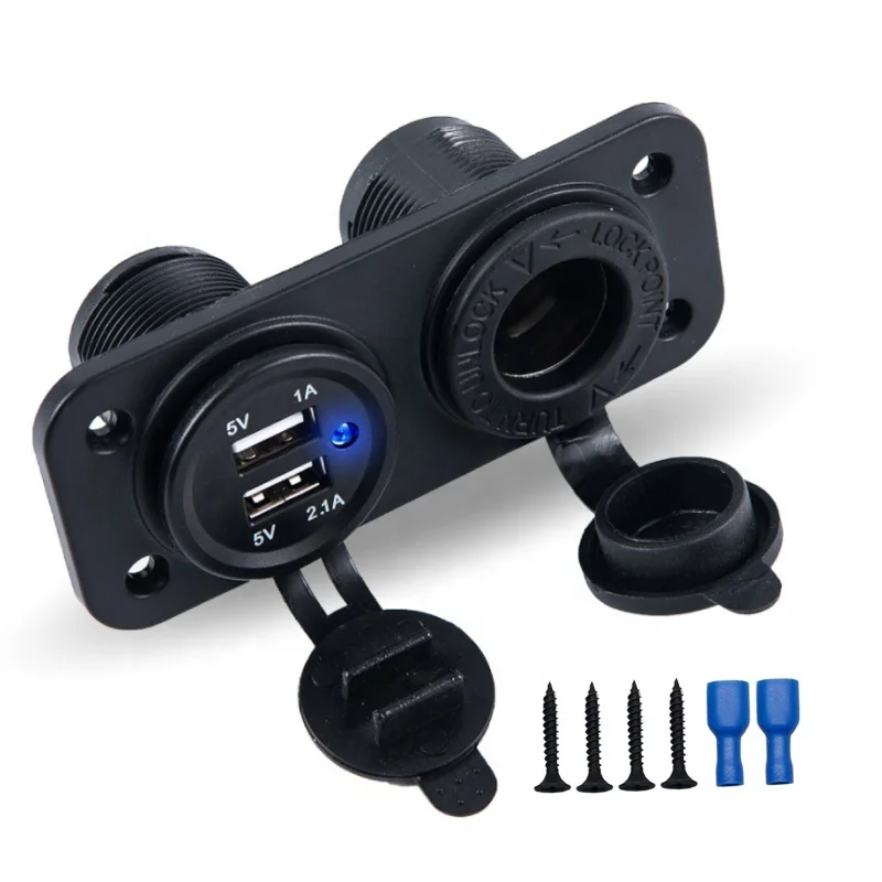 

Waterproof 3.1A Dual Port Socket Mobile Phone Bus Usb Charger