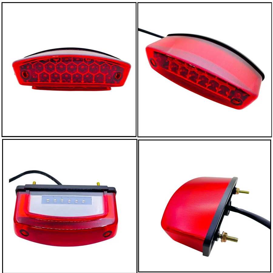 Luz trasera LED Universal para motocicleta, lámpara de freno de matrícula para Honda, Suzuki, Ducati, Monster M1000, S2R, S4R, 21 LED