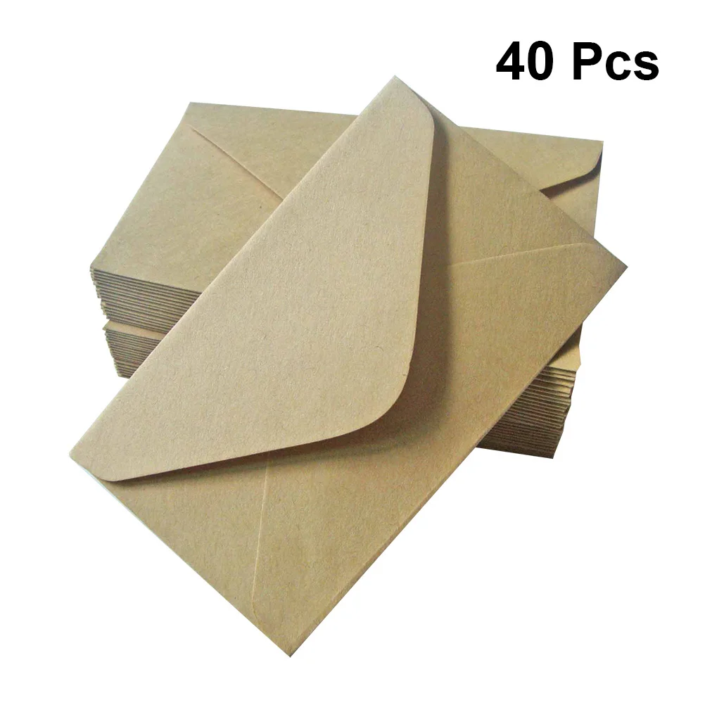 

Pack of 40 Classic Import Kraft Simple Postcard Envelope for Writing Letters Men