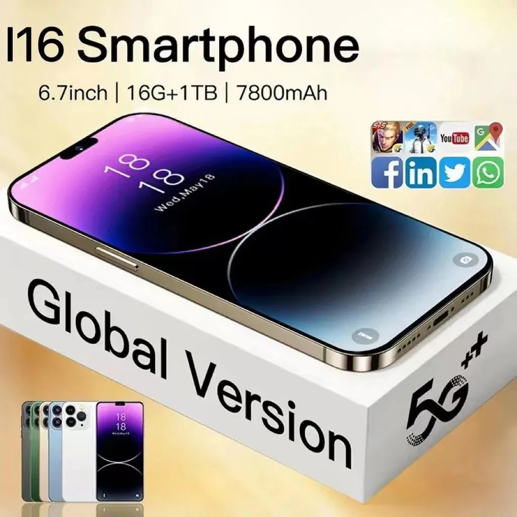 

Global Version HD For 16 Pro Max Smartphone 6.7 Inch Original Full Screen 16GB+1TB 7800mAh Mobile Phones 4G 5G Cell Phone