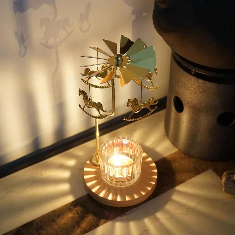 

Rotating Scented Candle Holders Nordic Cute Metal Modern Wedding Accessories Incense Holder Design Bougeoir Home Decoration