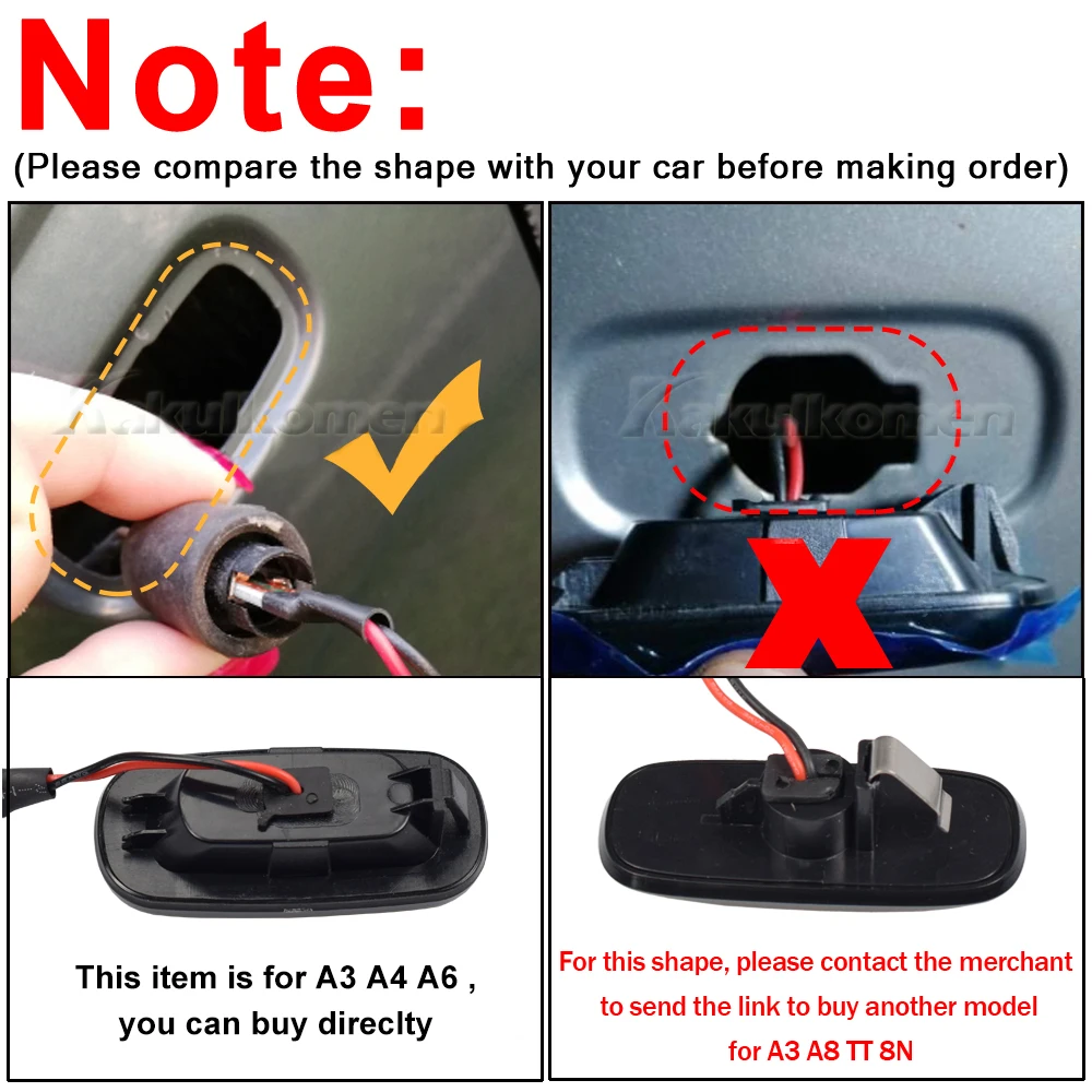 Светодиодный динамический боковой указатель поворота для Audi A3 S3 8P A4 S4 RS4 B6 B7 B8 A6 S6