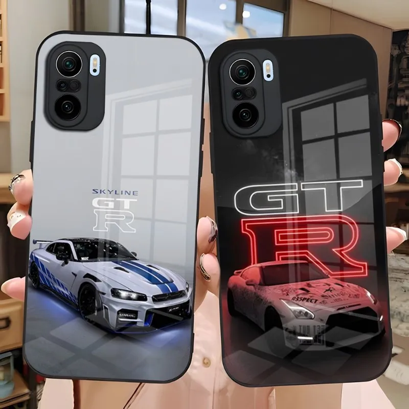 

Racing GTR Sports Car Phone Case Glass Design For Xiaomi Redmi Note 13 10 10T 11i 11T 11 9 8 11S Poco X3 M4 F3 Pro Covers