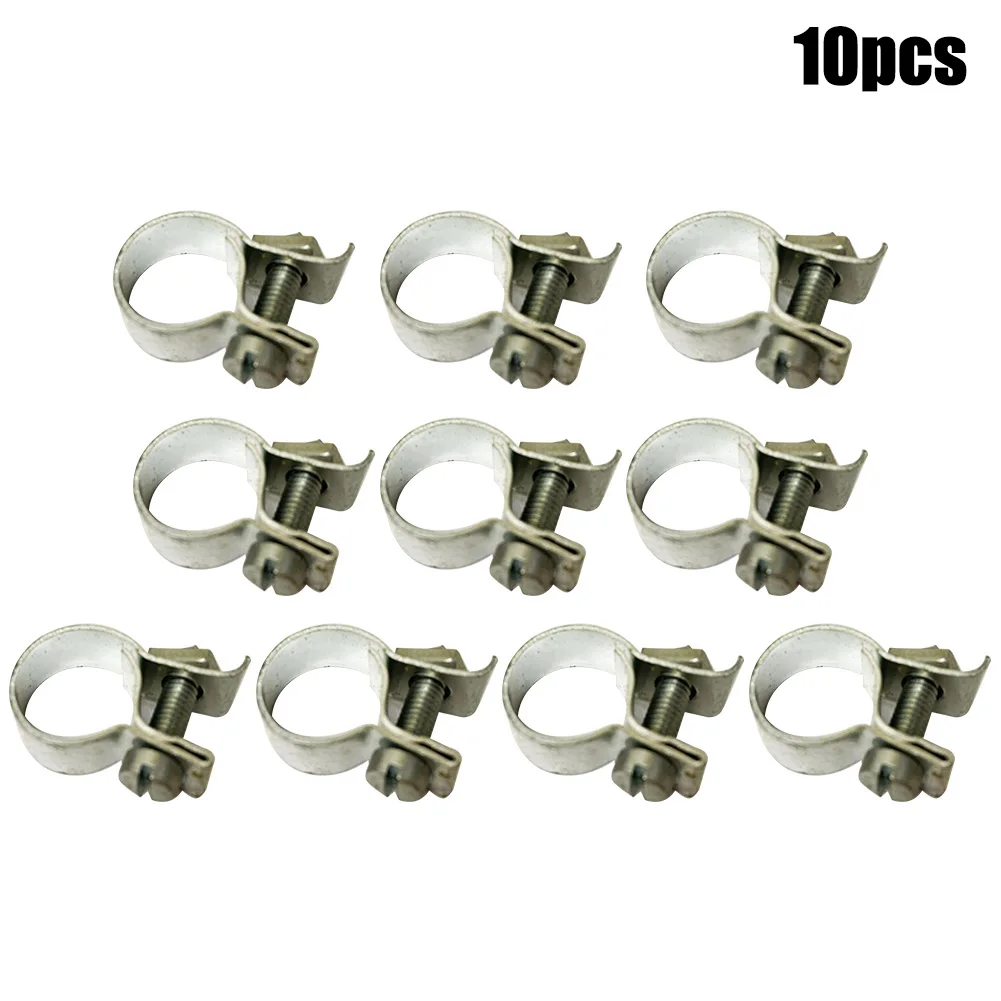 

10PCS 9/16IN Hose Clamp Fuel Pipe Clamp Fuel Injection Gas Line Hose Clamps Clip Pipe Fasteners Metal Clip On The Rubber Tube