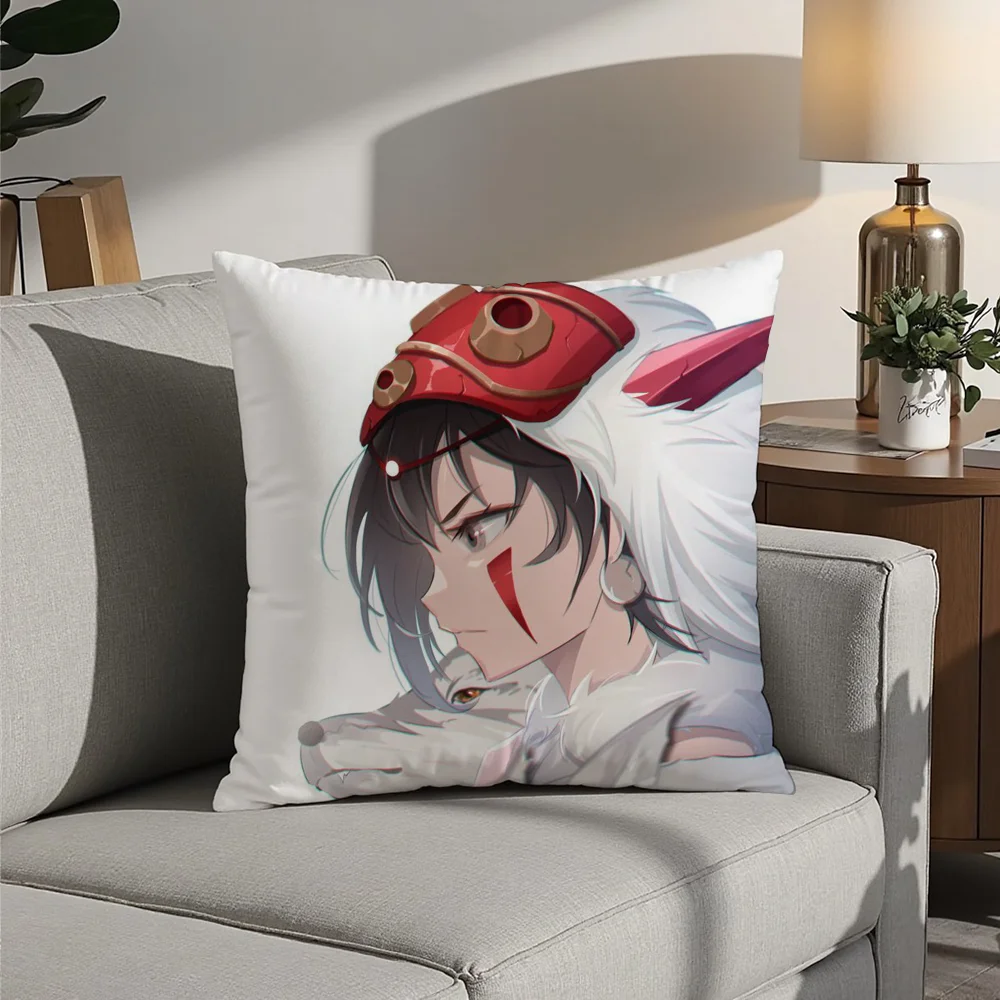 Anime P-PrincesS M-Mononoke Pillow Case Plush Fabric Soft Pillowcase Double Sided Print Cushion Cover Household Gifts