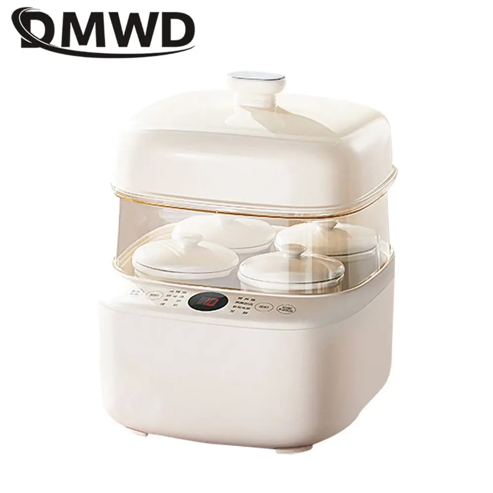 DMWD Household Electric Slow Cooker Stew Pot Food Steamer Hot Pot Breakfast Maker Porridge Soup Cooking Machine 12h Appointment