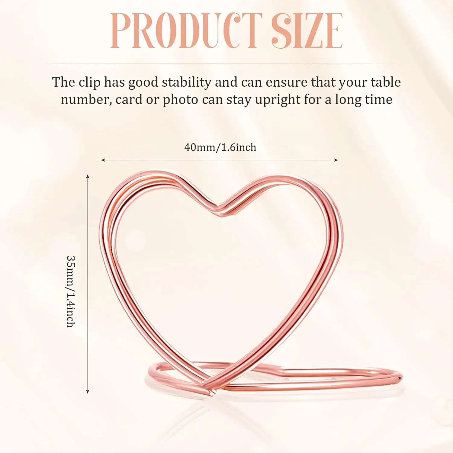 Металлический держатель для фотографий в форме сердца 20 шт.