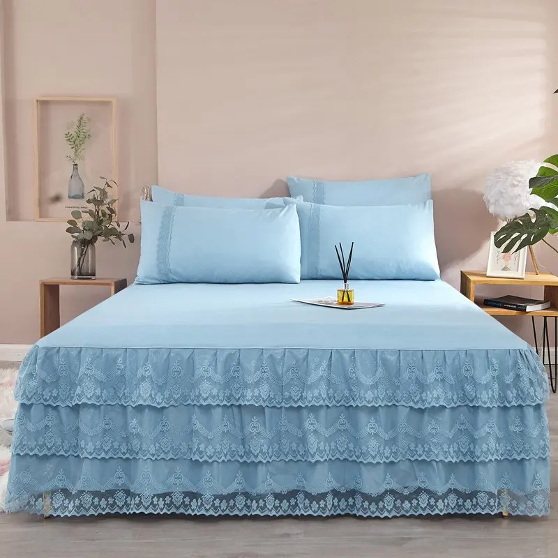 Корейская юбка принцессы трехсекционное односпальное покрывало европейская