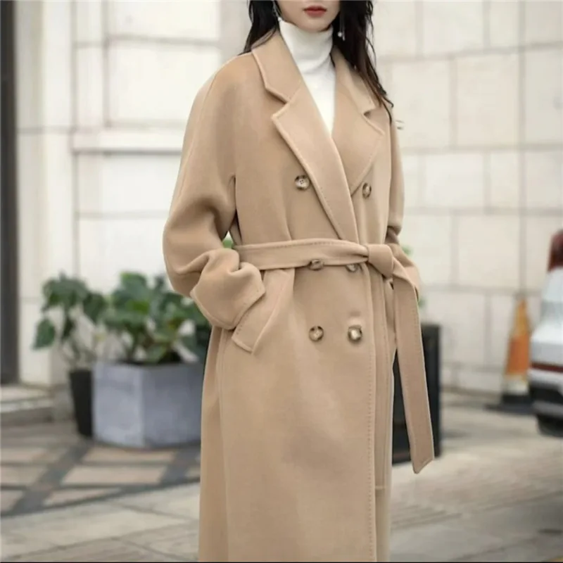 

M Family 10% Cashmere Lining Version Double sided Cashmere Coat Women's Same Coat High end 2023