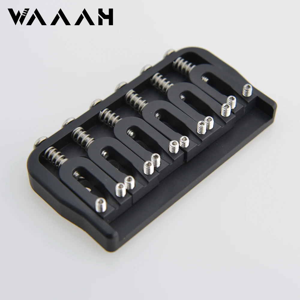 

HS Style 6 String латунные элементы для гитары Bridge Floor Height Fixed Bridge Hardtail .125 Floor Height + Saddles, изготовленные с ЧПУ-станком