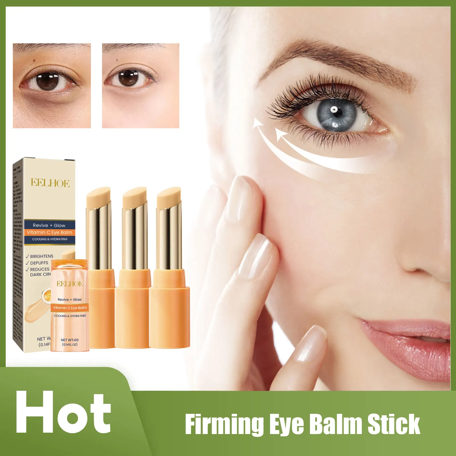 

Eye Balm Stick Remove Eye Bags Anti Dark Circles Anti Aging Lifting Firming Whitening Multi Bounce Balm Anti-Wrinkles Eye Cream