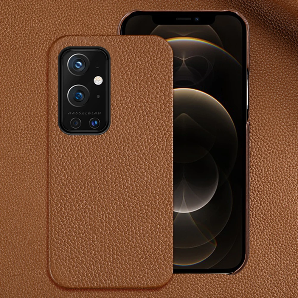 

Genuine lychee grain leather phone case for Oneplus 9 Pro 9R 8 Pro 7 Pro 6T 7T Pro 5T 6 Nord N100 mobile phone case back cover