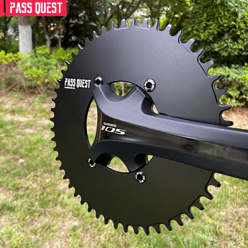 PASS QUEST Road Bike 110BCD Chainring Round/Oval Positive Negative Gear Disc Crankshaft for SHIMANO R2000 R3000 47005800 6800 |