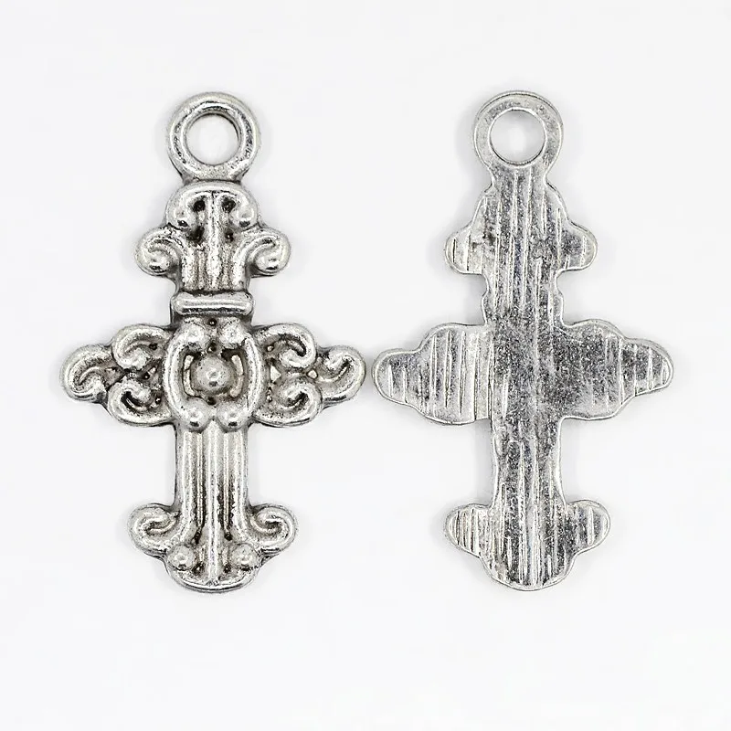 

50PCS Tibetan Style Alloy Gothic Pendants Cadmium Free & Lead Free Antique Silver 24x14.5mm Hole: 2.5mm