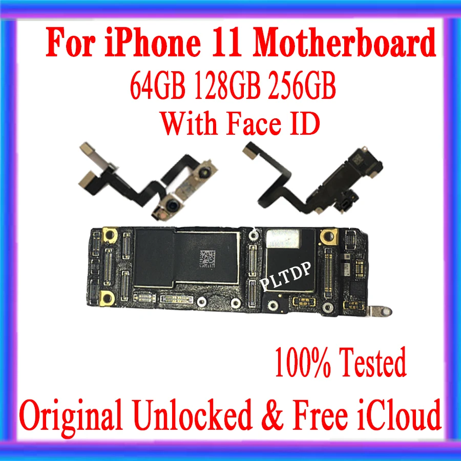 

NO ID Account For iphone 11 Motherboard IOS Update LTE 4G 5G Logic board 64GB 128GB Free icloud Unlocked Full chips Tested MB