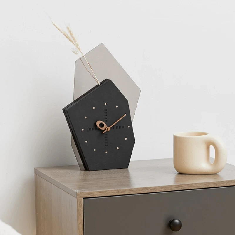 

Desk Clock Office Desktop Decoration Simple Fashion Luxury Dried Flower Art Decoration Clock