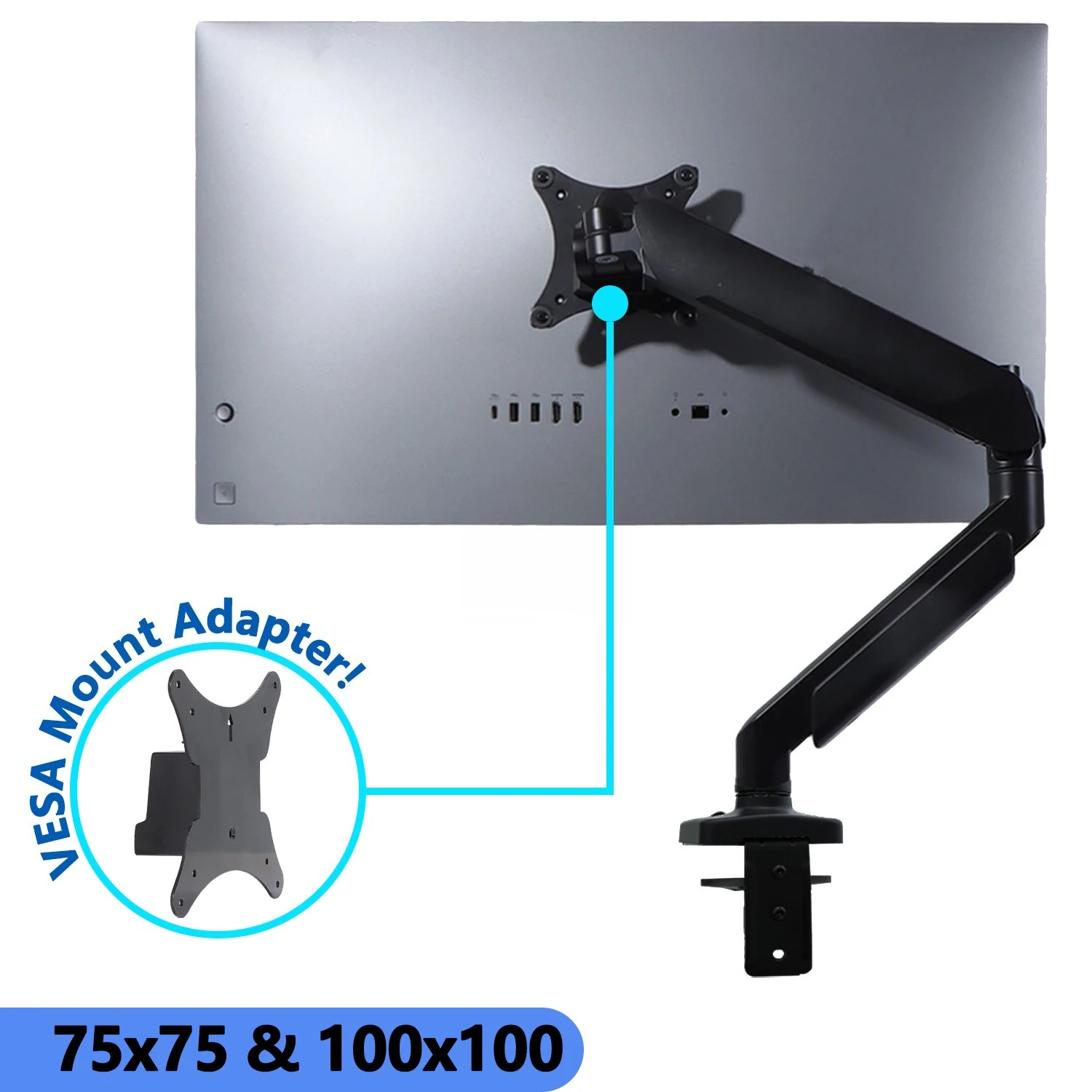Фото Совершенно новый настенный кронштейн для мониторов HP 27-cs0000t, 27-cs1055t, 32-c0077ng, 32-cs0000t с адаптером VESA 75x75 и 100x100 №1