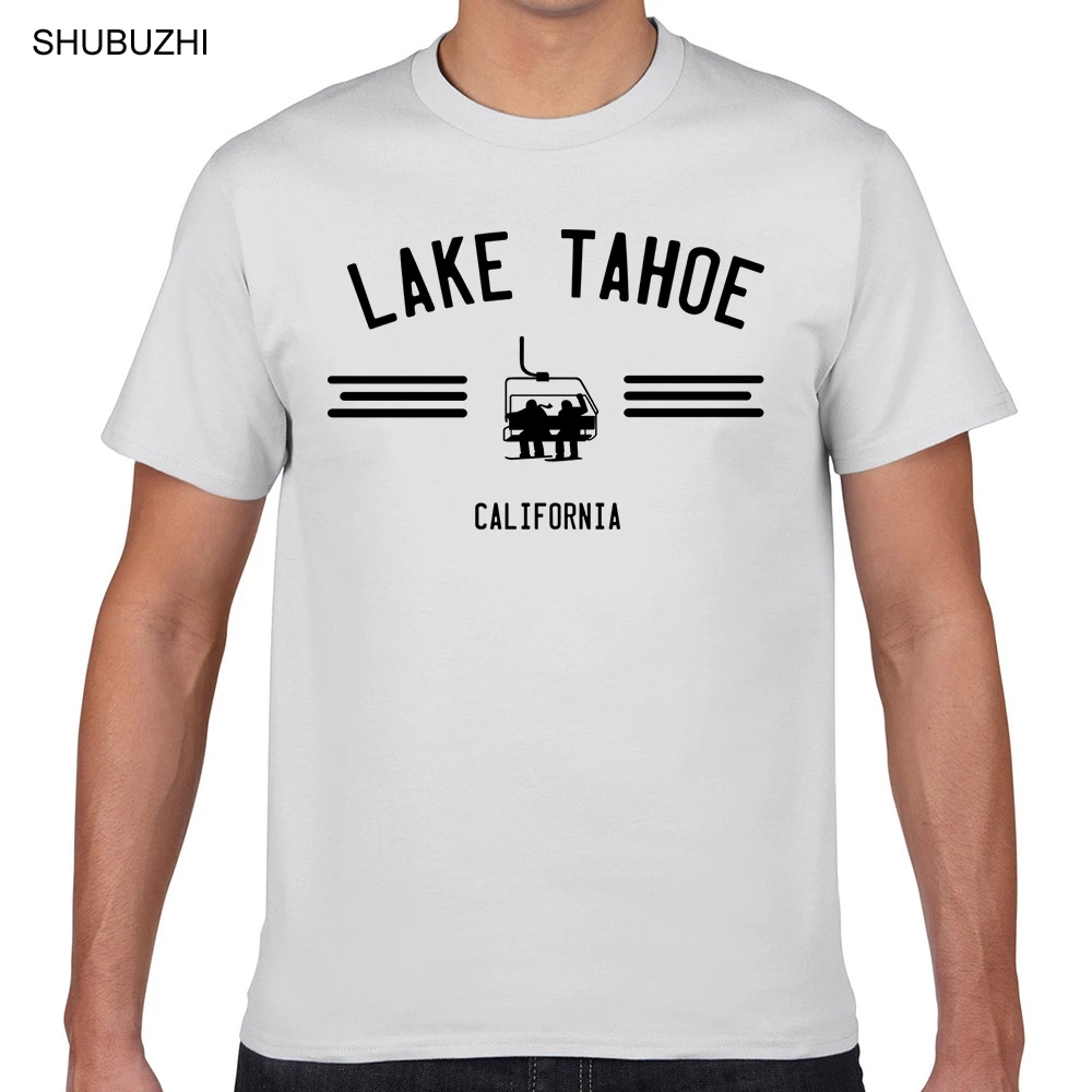 

Tops T Shirt Men lake tahoe california ski lift Fit Inscriptions Custom Male Tshirt fashion t-shirt men cotton brand teeshirt