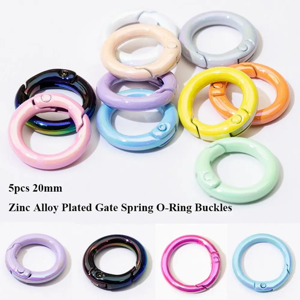 

5pcs Multicolors Spring O-Ring Buckles High quality 20mm Round Shape Snap Clasp Clip Zinc Alloy Hooks Purses Handbags