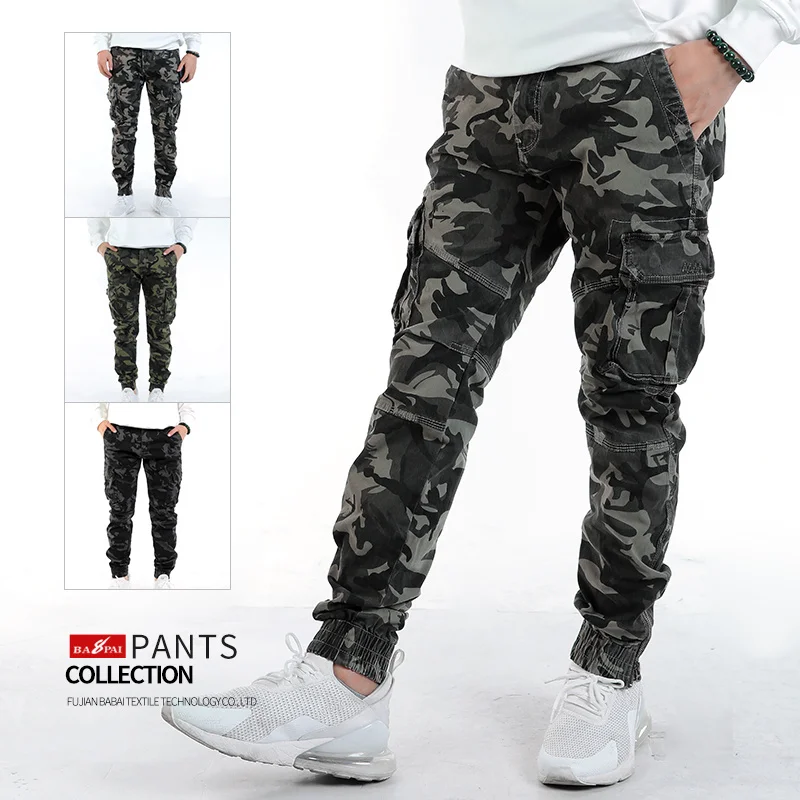

BAPAI Brand Men's Fashion Oversized Camouflage Cargo Pants Outdoor Army Pants Multifunctional Combat Trousers