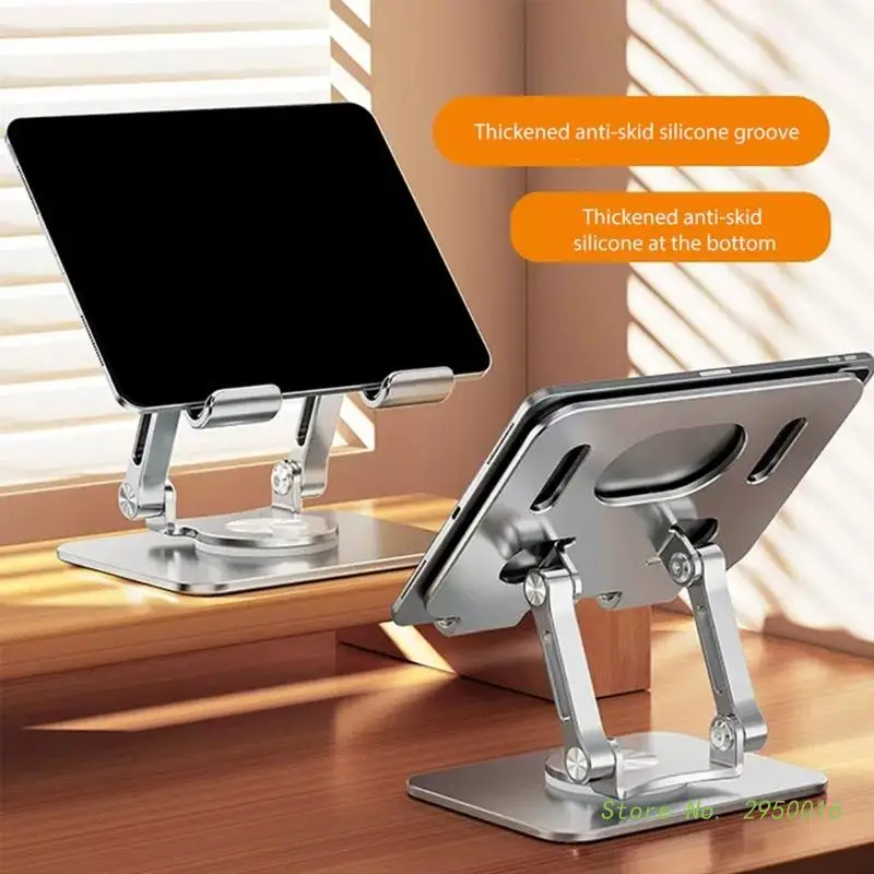 

Foldable Tablet Bracket Stand 360° Rotating Hollowed Notebook Holder Bracket for 4.7-12 inch Tablets Pad Holder Aluminum Alloy