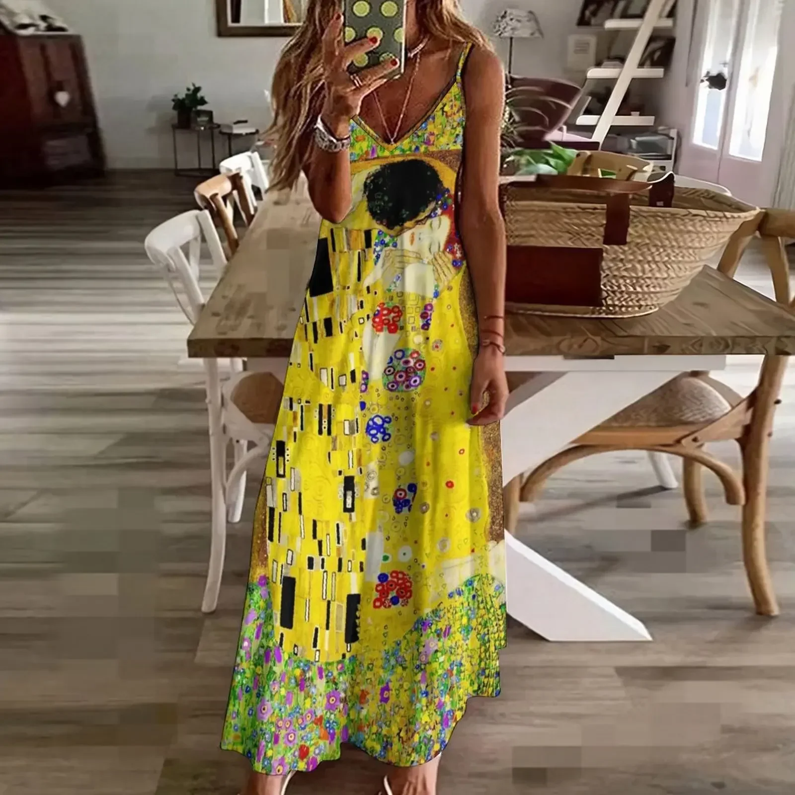 The Kiss by Gustav Klimt | Либспаар-платье для влюбленных без рукавов вечернее платье платья