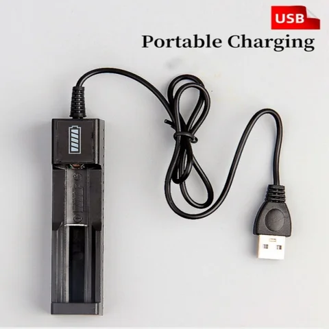 Универсальное зарядное устройство для перезаряжаемых батарей Li-Ion 18650 14500, 1 слот, зарядное устройство USB, адаптер для быстрой зарядки