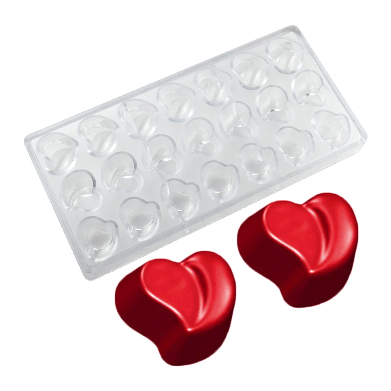 

3D поликарбонатная форма для шоколада в форме сердца, Профессиональная форма для кондитерских изделий, форма для шоколадных конфет, инструм...