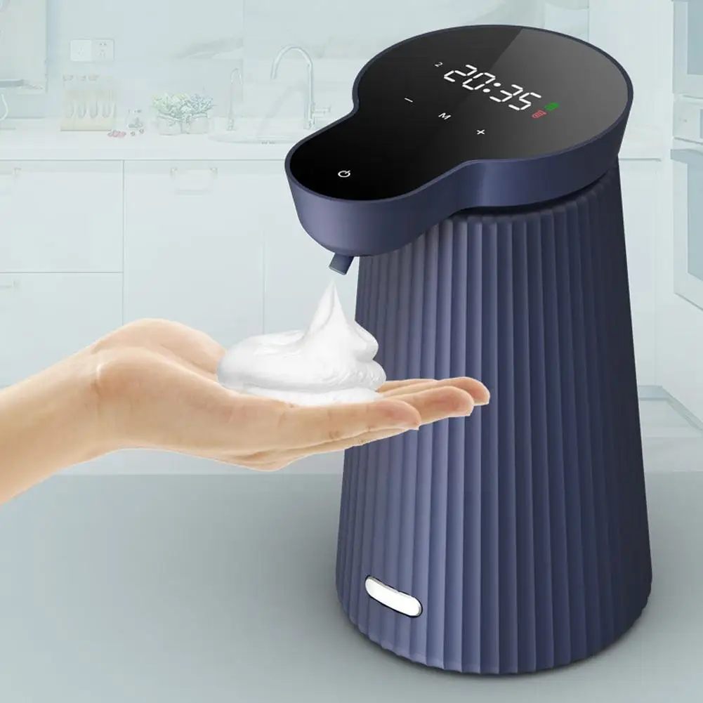 

500ML Automatic Foam Soap Dispenser Large Screen Time Soap Machine Infrared Touchless Pump Sensor Hand Display Sanitizer Li F2H3