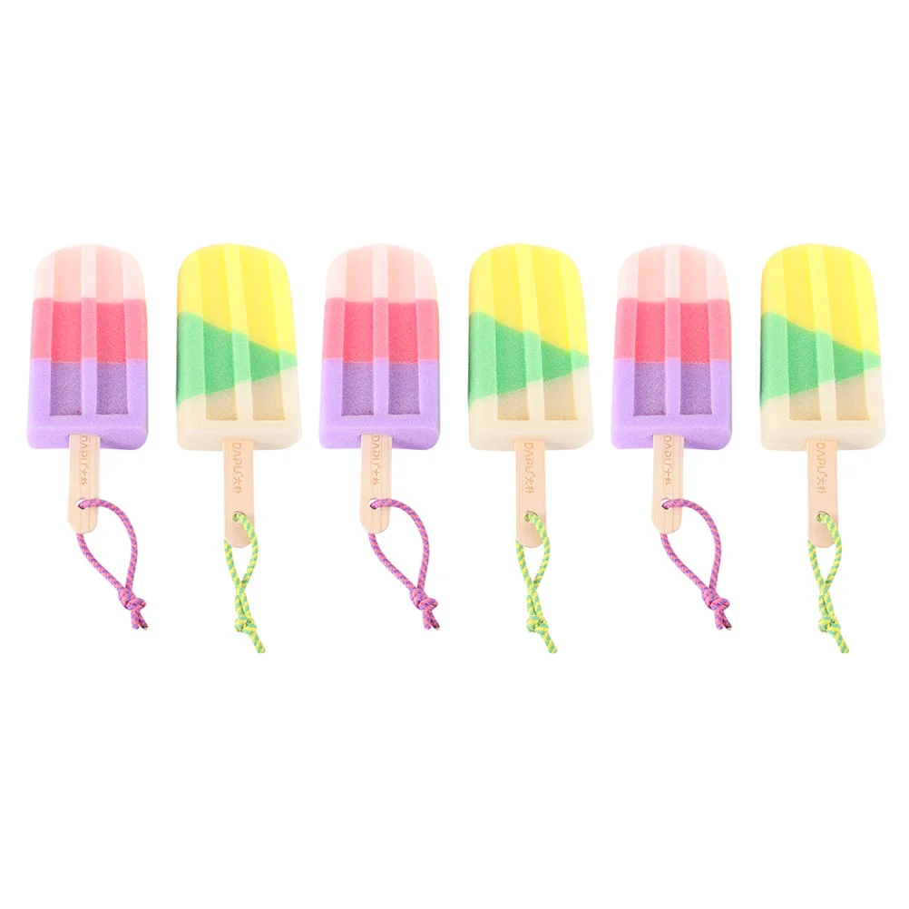 

6Pcs Ice Cream Shaped Shower Body Sponge Scrubber Brush Exfoliating Body Washer